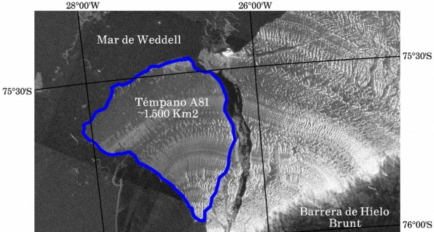  Monitorean el témpano que se desprendió de la Antártida 