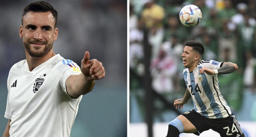  Enzo Fernández y Tagliafico, los primeros campeones en llegar al país 