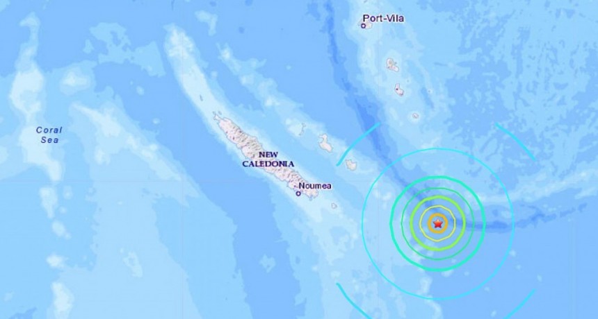  Un sismo de magnitud 7,1 sacudió el océano Pacífico al este de Nueva Caledonia 