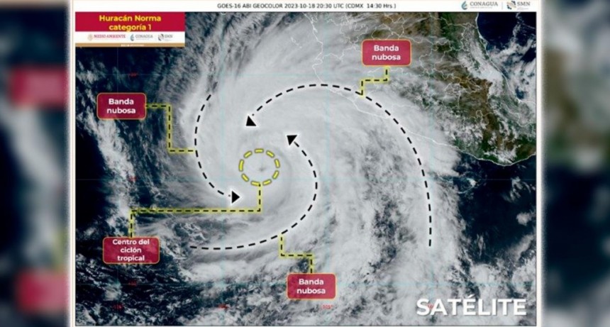  El huracán Norma llegó a categoría 4 en las costas de México 
