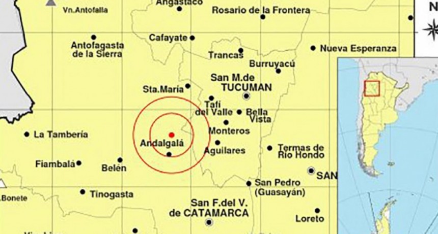  Un sismo se sintió fuerte en la ciudad catamarqueña de Andalgalá 