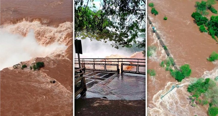  Cataratas: continuar&aacute;n cerrados los circuitos a la espera de que baje el caudal del r&iacute;o 